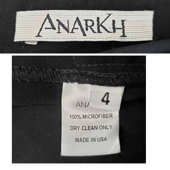 ANARKH Women's Drop Crotch Draped Harem Pants Black Microfiber - Picture 4 of 8